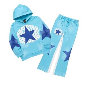 Rockstar Original kids Blue Star Hoodie & Sweatpants Set